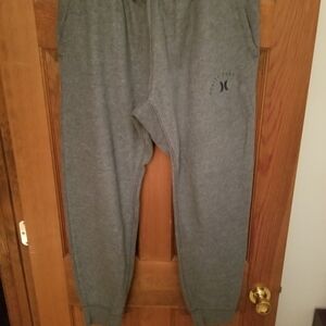 Hurley Gray Joggers Tapered Fit Elastic Waistband